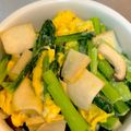 mashanami's cooksnap of when they made スピード副菜☆エリンギと小松菜と卵炒め.