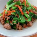☆３匹の子ぶた☆'s cooksnap of when they made 絶品！小松菜とひき肉の甘辛ナムル風.