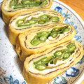 きどん's cooksnap of when they made 簡単♪さやえんどうの玉子焼き　お弁当に.