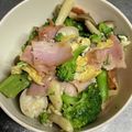 糖質OFF✿聖紫花✿'s cooksnap of when they made ベーコンとブロッコリーとしめじの玉子炒め.