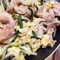 あたむ❤189's cooksnap of when they made 豚こまのニラ玉.