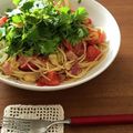 Etsu☆ko's cooksnap of when they made トマトとパクチーのエスニック風パスタ.