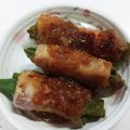 roll21's cooksnap of when they made スナップえんどうの豚肉巻き☆新玉ソース☆.