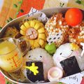 Naomile☆'s cooksnap of when they made お弁当(キャラ弁)卵とウインナーヒマワリ.