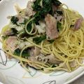 yummy?'s cooksnap of when they made ✿豚肉とほうれん草の塩バターパスタ✿.