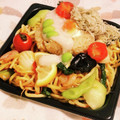 私市ビッキーズ津門巳's cooksnap of when they made 海鮮焼きそば&Wとろろ+煮玉子おにぎり.