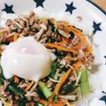 イエローベリル's cooksnap of when they made ジューシーそぼろと野菜のビビンバ.