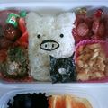 おゆきママ's cooksnap of when they made モノクロブーのおにぎり✿キャラ弁.