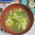 mmameco's cooksnap of when they made シンプルに簡単に♡ピーマンと卵のお味噌汁.