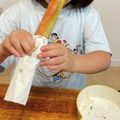 monmon1219's cooksnap of when they made 長いカニカマとアスパラのスティック春巻き.