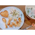 ゆにこーん☆'s cooksnap of when they made 型抜きトーストを浮かべたスープ★お子様に.