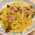 ✳yabi✳'s cooksnap of when they made きのこパスタ.