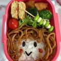 まと母ちゃん's cooksnap of when they made キャラ弁＊やきそばガール♡.
