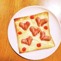 motomi♪'s cooksnap of when they made ウインナーのハートトースト♡.