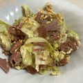 papikun's cooksnap of when they made スパムとキャベツの卵炒め.