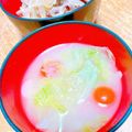 プー♡'s cooksnap of when they made トマトとレタスのお味噌汁☆.