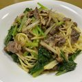 yu-kunmama's cooksnap of when they made 牛肉とほうれん草パスタ レモンバター醤油.
