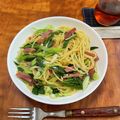 クックZNOWOC☆'s cooksnap of when they made 九条ねぎとベーコンの和風パスタ！.