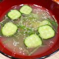 くまじ◎'s cooksnap of when they made 田舎の味✿きゅうりと大葉の冷たい味噌汁.