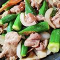 pyonpoco's cooksnap of when they made ✿オクラと豚肉の炒め物✿.