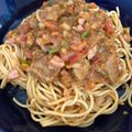 もやしスイマー's cooksnap of when they made ＊簡単＊残りカレーでリメイクパスタ＊.