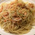 ベティ３'s cooksnap of when they made 生桜えびと新玉ねぎのペペロンチーノ.