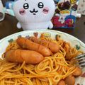 くりまん先輩's cooksnap of when they made ちいかわ ハチワレのケチャップパスタ.