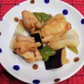 いそかめ's cooksnap of when they made 鶏とナスピーマン玉ねぎの甘酢炒め.