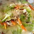 ♪チビひなた♪'s cooksnap of when they made 鶏とねぎの豆乳煮込みラーメン.
