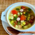 マルんちの丸顔's cooksnap of when they made ズッキーニとベーコン・トマトの旨味スープ.