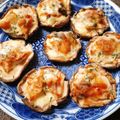 もふもふクロさん's cooksnap of when they made トースターで♪しいたけのキムチチーズ焼き.