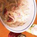 さっちゃーーーん's cooksnap of when they made 牛乳とコンソメで！カルボナーラ風うどん♡.