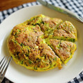 マルんちの丸顔's cooksnap of when they made 厚揚げと青しその実のキッシュ風オムレツ.
