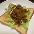 ラクラクダ's cooksnap of when they made ✿トースト納豆✿.