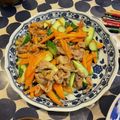 なーみなみ's cooksnap of when they made 豚肉ときゅうりの香味さっぱり炒め.