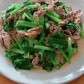 ☆３匹の子ぶた☆'s cooksnap of when they made かんたん♪豚肉と小松菜のコチュマヨ炒め.