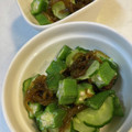 yu228's cooksnap of when they made もずくと胡瓜とオクラの和え物.