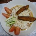 梅酒のソーダ割り's cooksnap of when they made 夏にぴったり☆揚げなすの冷製うどん.