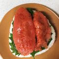 珍獣使い's cooksnap of when they made セブンイレブン風まるごと明太子おむすび.