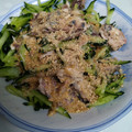 makichaki's cooksnap of when they made 速攻おかず！鯖缶ときゅうりの胡麻だれかけ.