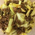 気ままなウシ's cooksnap of when they made ひき肉とキャベツのカレー炒め.