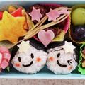 とも2323's cooksnap of when they made 織姫さま＊彦星さまおにぎり♪七夕キャラ弁.