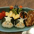 ryoko0217's cooksnap of when they made 織姫さま＊彦星さまおにぎり♪七夕キャラ弁.