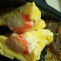 ハリハリ戦士's cooksnap of when they made ◆レンジで簡単◆かにかま卵焼き.