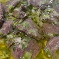 nowperson's cooksnap of when they made ネギと牛タン先のアヒージョ.