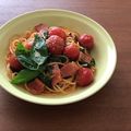 Etsu☆ko's cooksnap of when they made 生バジル&トマトとベーコンの爽やかパスタ.