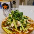 ちびたぬき♪'s cooksnap of when they made 蒸し鶏ときゅうりのぶっかけうどん.
