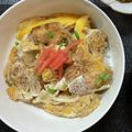 4児男子母さんの台所's cooksnap of when they made カツとじにしてお弁当に.