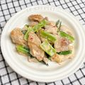 ゆづキッチン's cooksnap of when they made 鶏もも肉と小松菜のピリ辛マヨ炒め.
