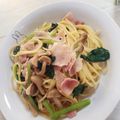 ともりん修業中's cooksnap of when they made 簡単♪ほうれんそうとベーコンの和風パスタ.